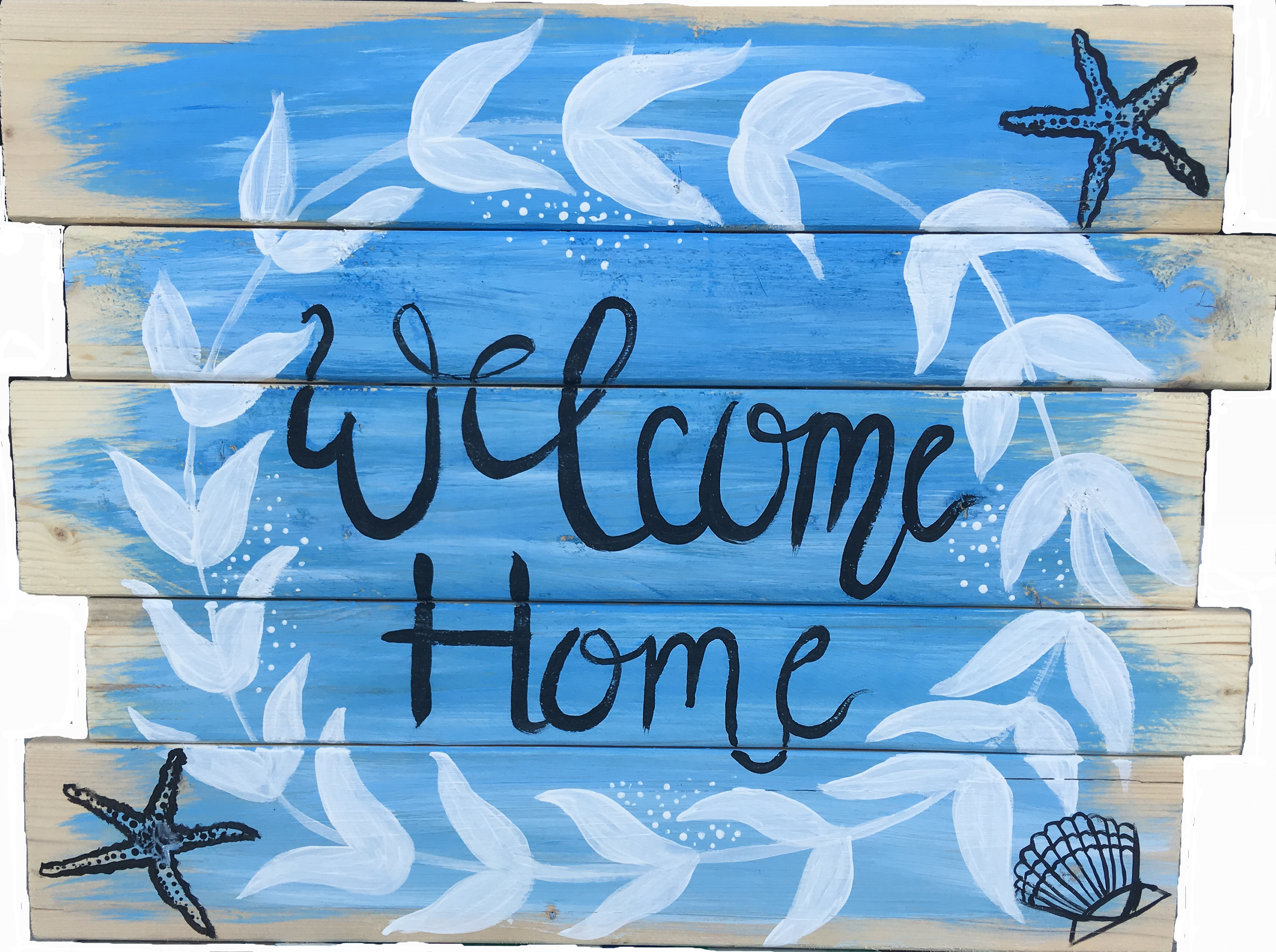 Wood Pallet Sign - Beach Welcome